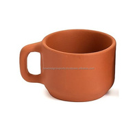 Tasse à poignée personnalisable en terre cuite écologique, polie, unique, de designer américain, populaire pour les entreprises