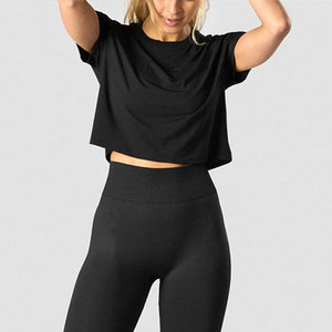 T-shirts pour femmes de style décontracté, surdimensionnés, unis, style boxy, à manches courtes, pour l'été, t-shirts courts pour femmes - Product Image 2