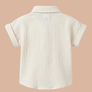 <b>Cot</b> & Candy Organic Muslin Jhabla <b>Set</b> Oversized Infant Clothing-Summer Milk Color 0-3 Months Baby Clothing <b>Sets</b> Shirt Shorts - Product Image 2
