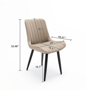 Set di 2 Sedie da Pranzo Moderne Senza Braccioli in Ecopelle PU con Cuscini Spessi e Gambe in Metallo, Sedie Laterali per Cucina e Sala da Pranzo - Product Image 2