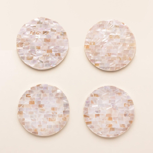 Posavasos de nácar hechos a mano, vajilla decorativa de nácar, posavasos de nácar para bebidas - Product Image 1