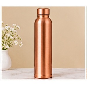 Bouteille d'eau en cuivre avec finition martelée, design vintage, portable, pour les voyages - Product Image 3