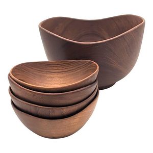 Juego de Tazones de Madera de Lujo Ecológicos y Económicos, Cucharas, Múltiples Tazones para Ensaladas, Fiestas, Bodas, Servir Comida - Product Image 1