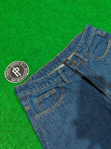 Jeans Baggy Bleu Foncé Empilés pour Hommes – Fabrication de Vêtements de Rue Tendance pour Hommes - Product Image 2