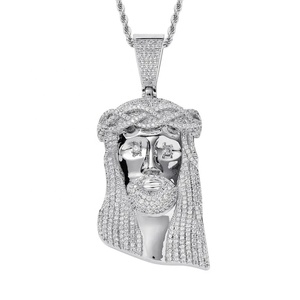 Collar con Colgante de Jesús Personalizado de Hip Hop, Chapado en Oro, con Diamantes de Moissanita y Plata de Ley 925, Joyería para Hombre - Product Image 1
