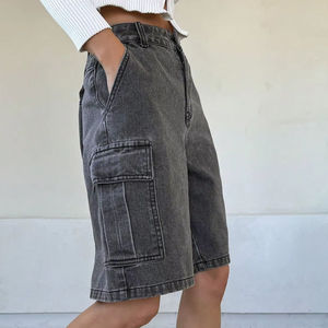 Shorts de Mezclilla para Mujer, Estilo Urbano, Transpirables, Impermeables, Resistentes al Viento, de Secado Rápido, Cintura Elástica, para Actividades al Aire Libre - Product Image 3