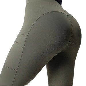 Pantalones de equitación unisex transpirables de forro polar estampado y liso, de longitud completa, con cintura elástica media, de tela de elastano/poliéster, Feather - Product Image 1