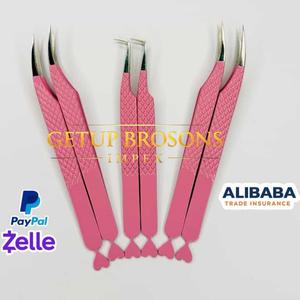 Pince à épiler professionnelle Curve90 pour extensions de cils, antidérapante, en acier inoxydable, pour volume, avec logo personnalisé, couleur anti-magnétique - Product Image 5