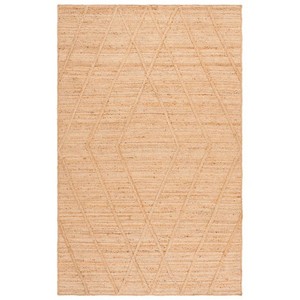 Tapis en jute tressé à la main, réversible, à poils plats, écologique, respirant, antidérapant, en fibres naturelles, style farmhouse bohème pour salon - Product Image 1