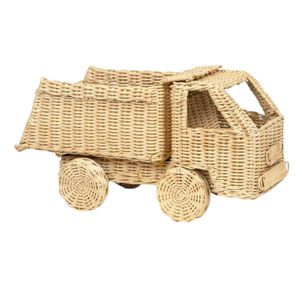 Camion benne en rotin naturel fait main, le plus vendu, pour la décoration de chambre d'enfant, fabriqué au Vietnam - Product Image 2