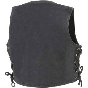 Gilet de motard en cuir noir taille jeunesse 2025 LKY3860, vêtements de course automobile et moto avec lacets latéraux - Product Image 1