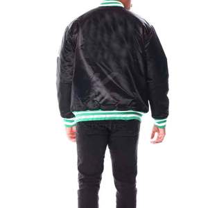 Veste d'hiver en soie haut de gamme pour homme avec col montant et logo frontal, vêtement d'extérieur décontracté respirant et écologique à manches longues - Product Image 2