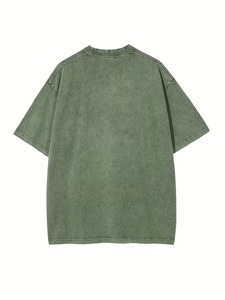 Camiseta de algodón informal de verano con estampado retro vintage lavado, estilo urbano, unisex, venta al por mayor OEM - Product Image 6