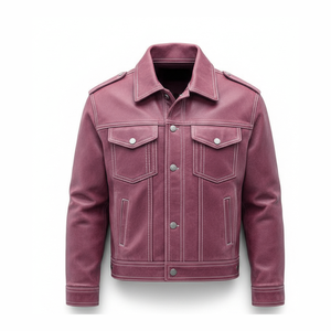 Veste en cuir d'agneau véritable personnalisée de qualité supérieure, prix d'usine, nouveau design tendance, lavée, avec fermeture éclair, pour l'hiver, pour hommes - Product Image 1