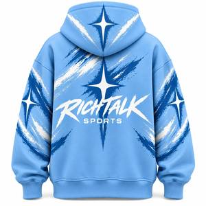 Sweat à capuche streetwear surdimensionné en coton French Terry, respirant, séchage rapide, avec poche avant et logo imprimé – Meilleure vente, haute qualité - Product Image 2