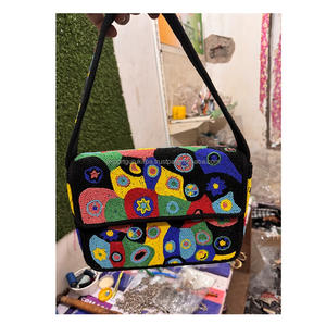 Style bohème indien Designer femmes Boho perlé pochette sacs de messager à la main sacs à bandoulière soirée Shopping fête pochettes - Product Image 4