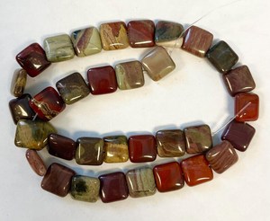 <b>Red</b> Jasper Square Gemstone Beads Strand Natural Stone Jewelry Making Loose Beads Wholesale Bulk Supply - Product Image 1