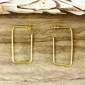 Pendientes de Aro Rectangulares Geométricos de Diseño Único, Estilo Bohemia, Chapados en Oro de 18k, con Forma de Polígono Cuadrado, Joyería para Fiesta, Venta al Por Mayor OEM - Product Image 1