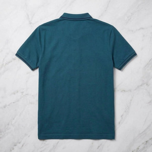 Polo de Manga Corta para Hombre, Tejido, con Bloques de Color y Rayas, Diseño Casual, Corte Regular - Product Image 3