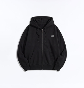 Unisex Heavyweight Cotton <b>Pullover</b> Hoodie Custom Embroidery Brand Logo Plain Black Puff Printing Hoodies <b>for</b> <b>Men</b> - Product Image 1