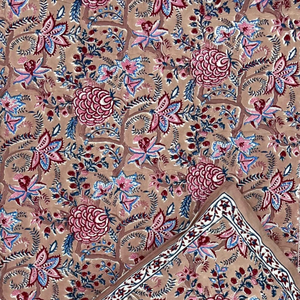 Premium Jaipur Hand Block Printed Classic Cotton King Size Flat Bed 3 <b>PC</b> <b>Set</b> Non-Toxic Dyes Soft Breathable Durable All Season - Product Image 3