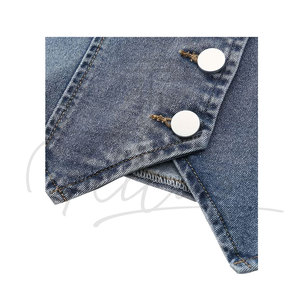 Top court en jean sablé tendance 2026 pour femme, grande taille, décontracté, coupe courte, respirant, avec personnalisation à faible MOQ - Product Image 5