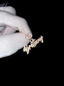 925 <b>Silver</b> Gold Plated Cursive <b>Initial</b> Letter Name Pendant Custom Iced Charm <b>Necklace</b> Lab Grown Diamond Personalized Trendy Gift - Product Image 5