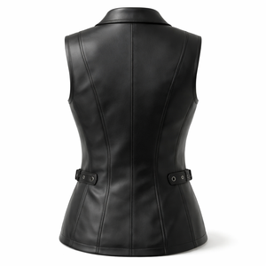 Gilets en cuir personnalisés pour femmes - Fournisseur en gros, vestes en cuir sur mesure OEM pour femmes, achat en gros - Product Image 2