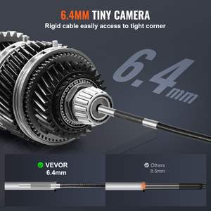 Caméra d'inspection d'endoscope articulée bidirectionnelle 6.4mm minuscule objectif 8 LED lumière 5 \ "IPS 1080P HD écran 8X Zoom outils d'inspection de voiture - Product Image 3