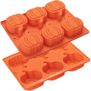 Paquete de 2 moldes de silicona con forma de calabaza para el Día de Acción de Gracias, para Oreo, muffins, cupcakes, bombas de chocolate caliente, molde perfecto para pasteles - Product Image 1