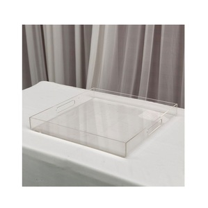 Modern Acrylic Organizer Tray Transparent Tape-Insert Storage Display Tray Transparent Acrylic Serving Tray Modern Luxury - Product Image 4