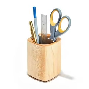 Porte-stylos carré en bois, organisateur de bureau minimaliste, rangement de bureau pour crayons et stylos, utilisation dans le salon - Product Image 2