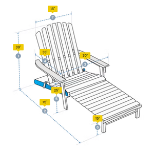 Housses de chaise Adirondack avec repose-pieds, housses de siège personnalisées HDT Y du Vietnam, imperméables, résistantes aux UV, anti-poussière, beige - Product Image 1