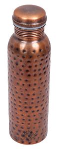 Rustic <b>Copper</b> Water Bottle With Dot Pattern Reusable Design - Product Image 5