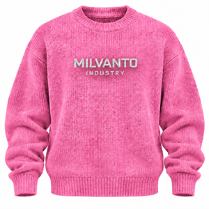 Pull en tricot rose personnalisé avec logo pour homme, col rond, manches longues, pull en tricot de qualité supérieure pour homme, pull pour femme - Product Image 1