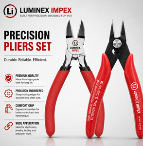 LUMINEX IMPEX LUB=113 <b>Long</b> <b>Nose</b> Stainless Steel Lightweight Smooth Work Jewelry Making Polishing Pliers - Product Image 1