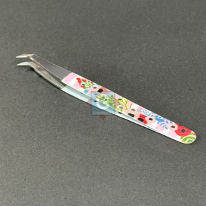 Pinzas de Precisión para Pestañas de Acero Inoxidable con Diseño Floral y Puntas Suaves para Extensión de Pestañas Postizas - Product Image 2