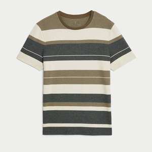 Camiseta de Algodón a Rayas Sublimada Transpirable de Alta Calidad al por Mayor, Camiseta Informal de Manga Corta para Hombre - Product Image 1