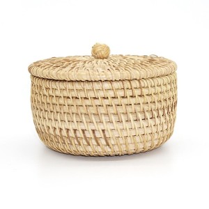 Natural <b>braided</b> rattan box basket with lids stylish storage jars for home decor <b>accessories</b> - Product Image 3