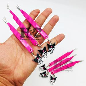 Pince à épiler professionnelle pour extensions de cils Hello Kitty, en acier inoxydable, durable, prise en main parfaite, pointe lisse, emballage personnalisé - Product Image 6