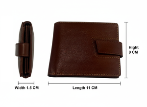 Cartera de cuero genuino premium WRIZA para hombre |   Cartera Marrón Abierta con Protección RFID, Múltiples Ranuras para Tarjetas, Ventana para Identificación, Bengala Occidental - Product Image 3