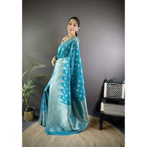 Sari de Seda Lichi Banarasi Vaishali - Bufandas y Chales Étnicos - Product Image 3
