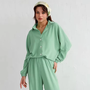 Conjunto de Pijama Modal Suave para Mujer, Manga Corta, Cintura Alta Elástica, Ropa de Dormir de Verano, Ropa de Casa, Secado Rápido y Transpirable - Product Image 1