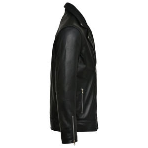 Men's Slim Fit PU Leather Motorcycle Jacket Casual <b>Turtleneck</b> Zipper Solid Color Winter Wear Regular Sleeve - Product Image 4