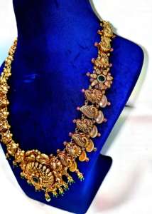 Collar largo de joyería tradicional india antigua para novias, joyería de boda para mujeres disponible en ORO/PLATA/BRONCE - Product Image 4