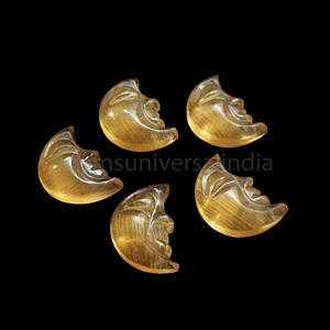 Piedras de luna de melocotón talladas a mano en forma de media luna, cristales brillantes de piedra de luna naranja, cuentas sueltas para la fabricación de colgantes y joyería al por mayor. - Product Image 4