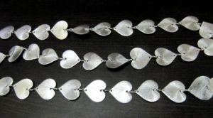 Hermosa Cadena de Rosario de Metal Martillado con Forma de Corazón de 14 mm para la Fabricación de Joyas, Se Vende por Metro - Product Image 2