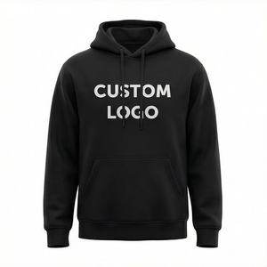 Sudadera con capucha de algodón grueso, cálida para otoño, bordada y teñida lisa, para deportes al aire libre, de corte holgado, color personalizable - Product Image 1