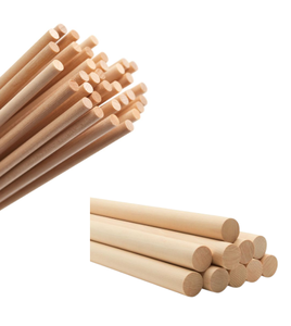 Solid Wood Round Polished Wooden Dowel Rods 1/2x12" Size DIY Crafts <b>Freestanding</b> Decorations Vietnam Origin - Product Image 3