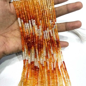 ลูกปัดโอปอลไฟเม็กซิกัน 3-4 มม. โอปอลธรรมชาติแท้ทรงเหลี่ยมสีส้ม สำหรับทำเครื่องประดับ ความยาว 16 นิ้ว - Product Image 1